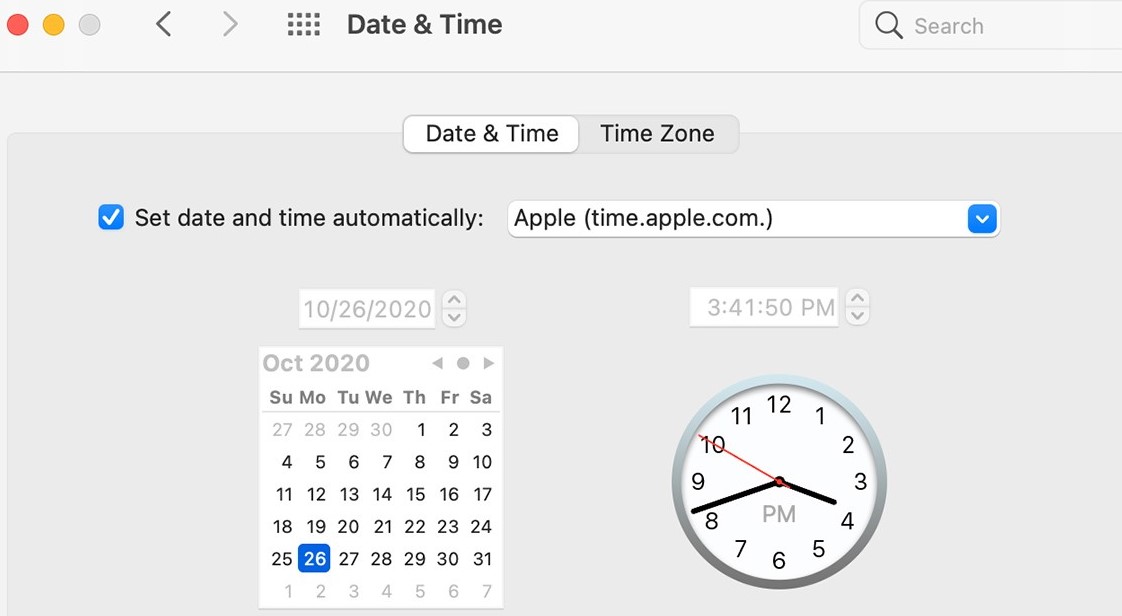 correct mac date and time