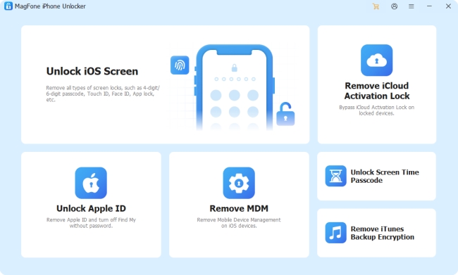 magfone iphone unlocker main interface
