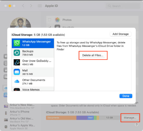 manage icloud storage on mac