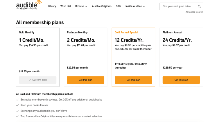 how do i purchase audible credits