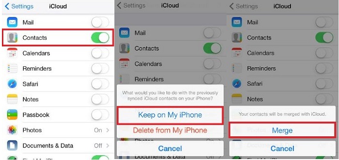 merge icloud contacts