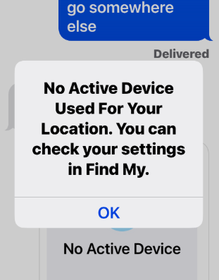 no active device used for your location