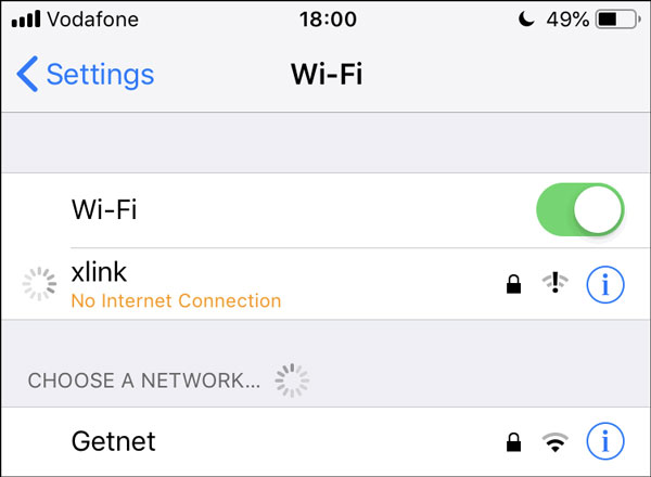no wifi connection iphone