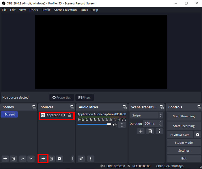 add target source in obs
