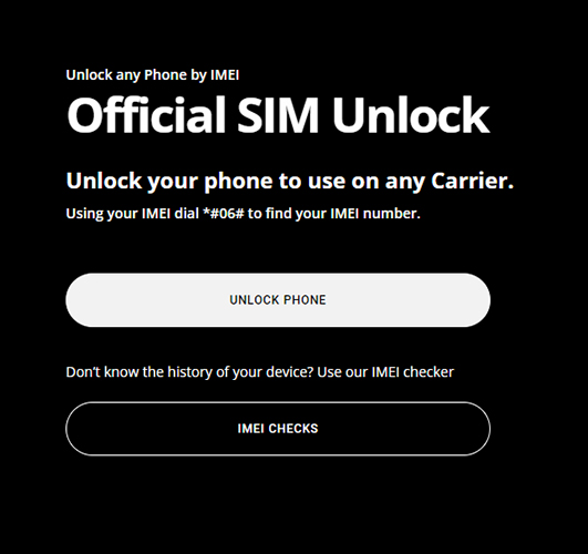 use official sim unlock to unlock carrier