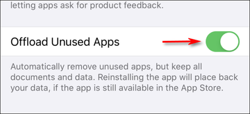 offload unused app