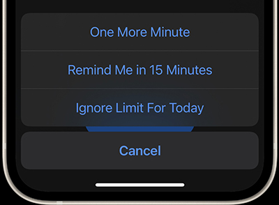how to disable one more minute