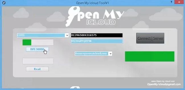 open my icloud dfu mode