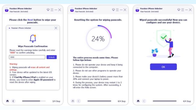 removed screen lock on passixer iphone unlocker