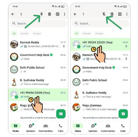 pin whatsapp chat