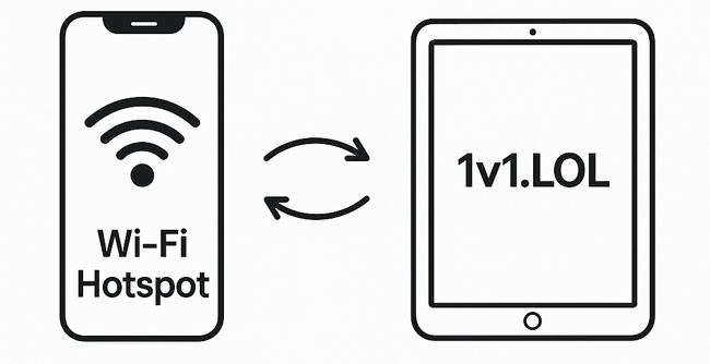 play 1v1.lol via personal hotspot
