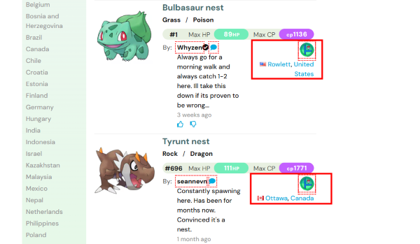 silph road pokemon go nest map