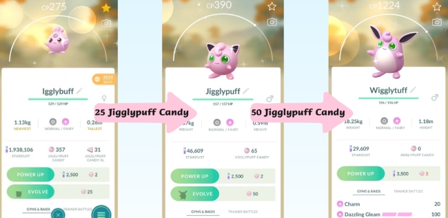 pokemon go jigglypuff evolution line