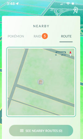 pokemon go nearby menu