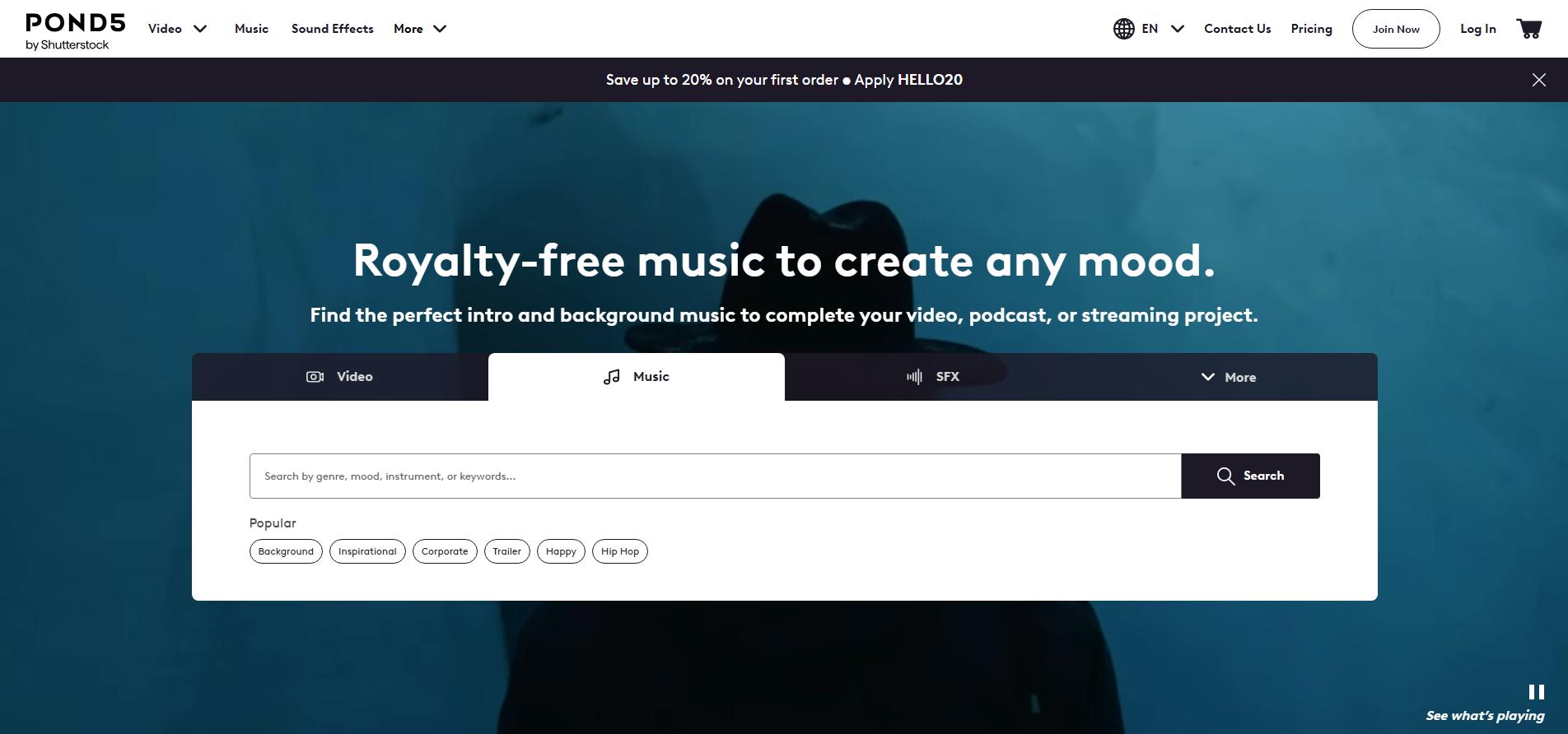 select music on ponds