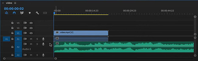 premiere pro audio to timeline