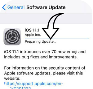 iphone stuck on preparing update