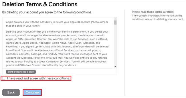 privacy apple com delete account agree to terms