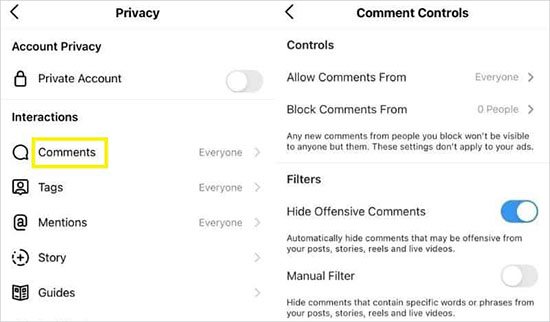 privacy instagram