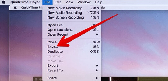 save recorded audio on quicktime player