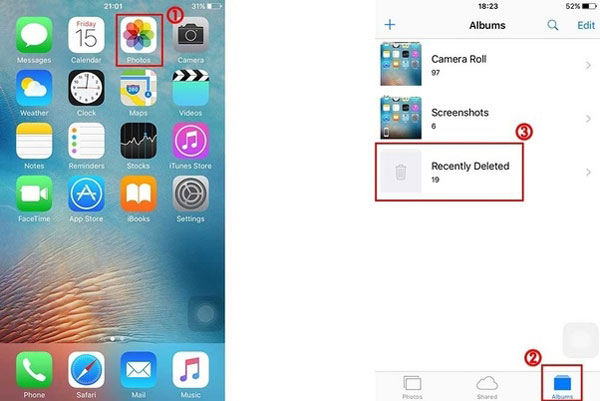 iphone recently deleted album