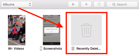 recently deleted videos ipad
