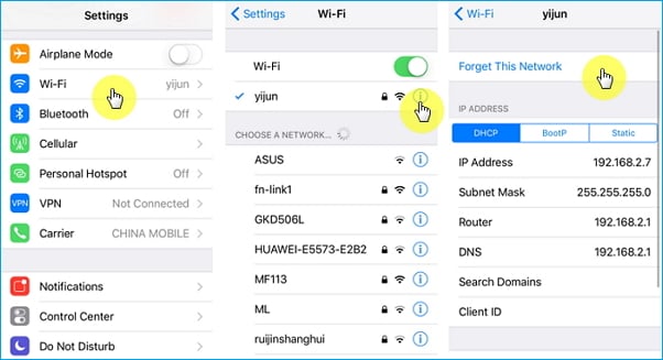 steps to reconnect wifi