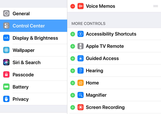 set screen recording on ipad