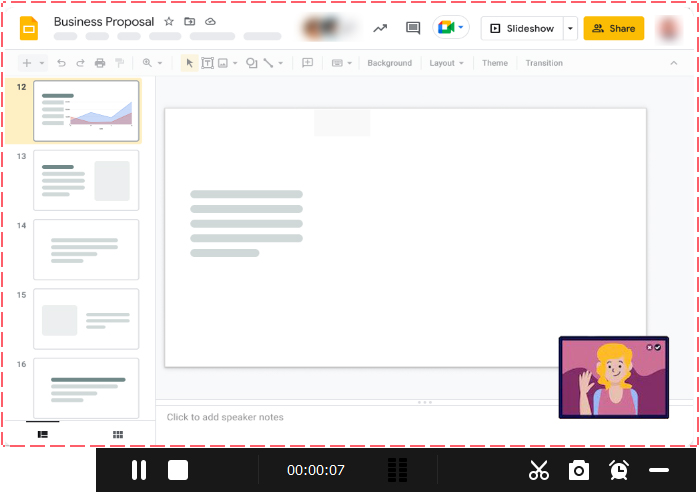 screen record presentation google slides