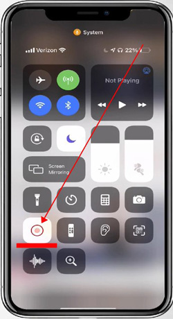 screen recording button on iphone
