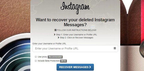 recover ins message online