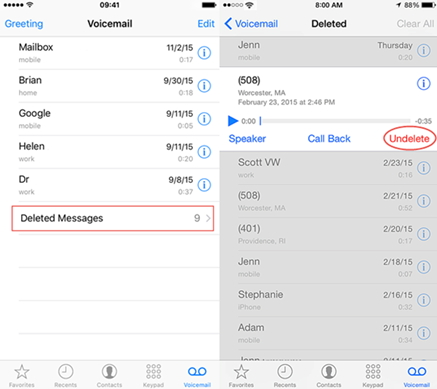 recover deleted voicemail on iPhone