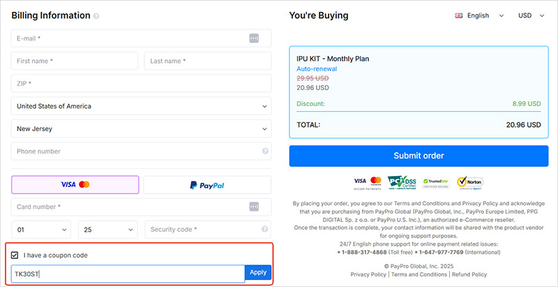 redeem coupon code