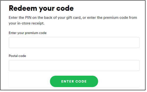 Buy and Redeem Spotify Gift Card Code