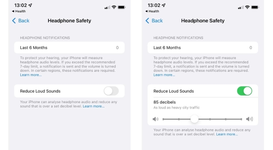 reduce loud sounds on iphone