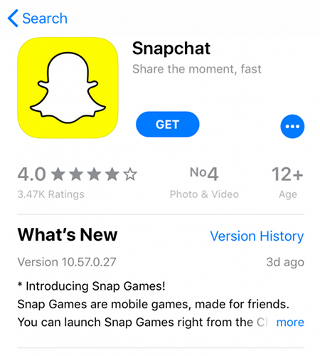 reinstall snapchat app on iphone