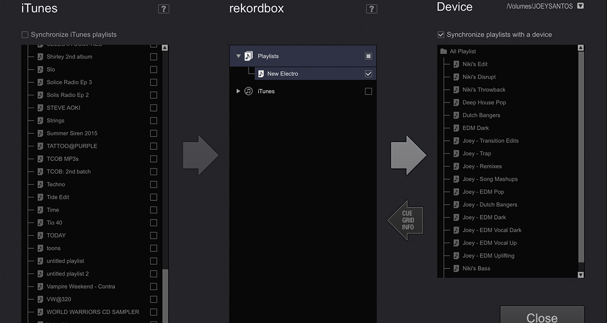 sync songs from rekordbox to usb