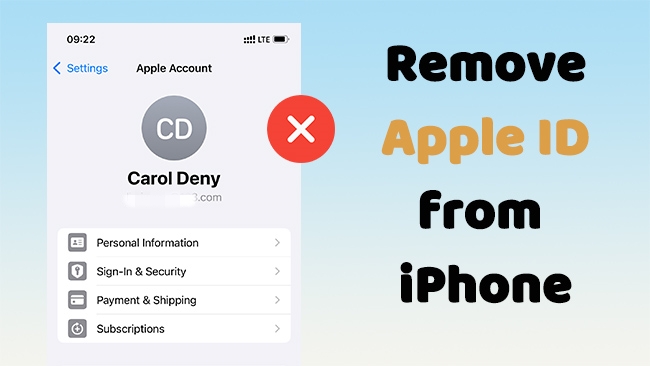 how to remove apple id from iphone