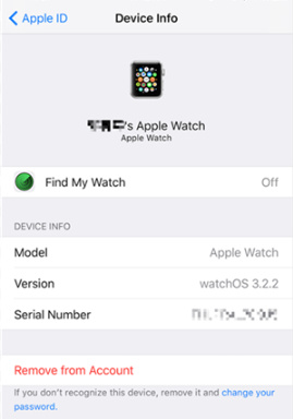 remove apple watch from account
