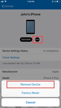 remove company portal from iphone