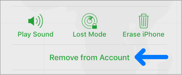 remove from account via icloud