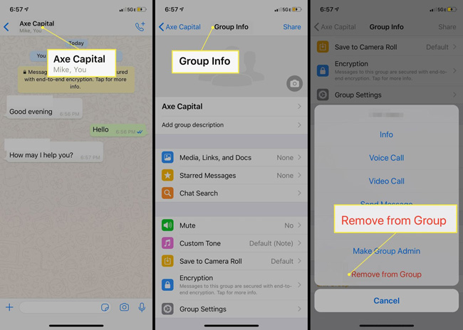 remove from group on whatsapp