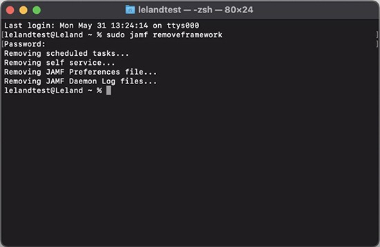 remove kandji profile with terminal