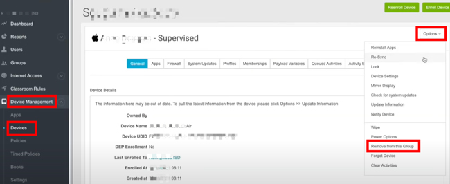 remove lightspeed mdm profile online