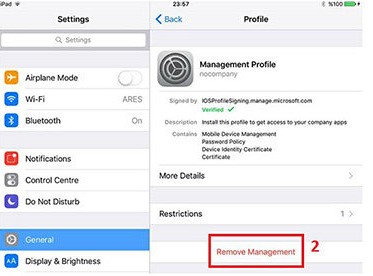 remove profile from iphone