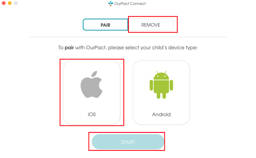 how to delete ourpact from iphone via ourpact connect