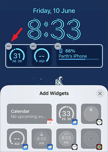 remove widgets on the lock screen