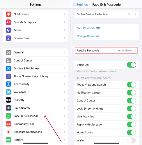 require passcode for iphone