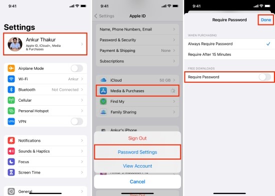 disable require password to stop my iphone keeps asking for my apple id password
