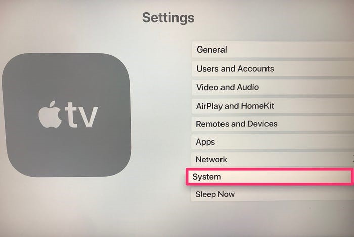 reset apple tv 4k hd